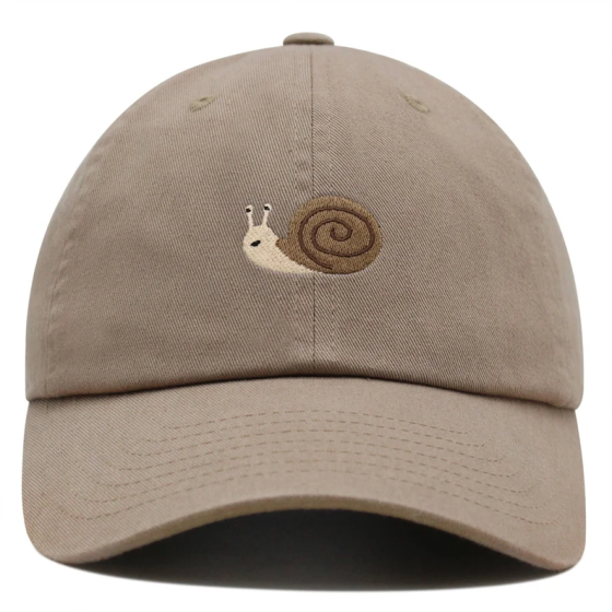 Embroidered Snail Dad Hat, Cute Baseball Cap