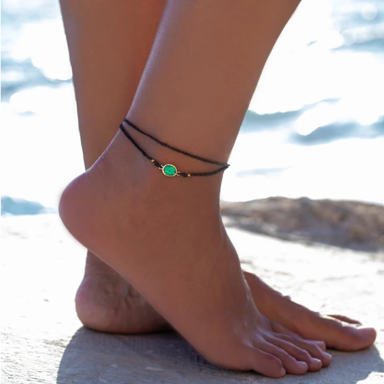 Hawaiian opal anklet, surfer beach anklet, anklet for woman, gift for her, turquoise anklet, sea anklet bracelet , beach jewelry, crystal